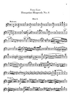 No.9 in E Flat Major, for Orchestra, S.359/6: Oboes I-II parts by Franz Liszt