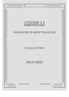 Amarilli, mia bella: For cello and piano by Giulio Caccini