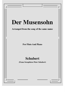 Der Musensohn (The Son of the Muses), D.764 Op.92 No.1: For Flute and Piano by Franz Schubert