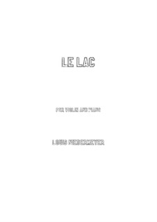 Meditation on 'Le lac' by Lamartine for Voice and Piano: For violin and piano by Louis Niedermeyer