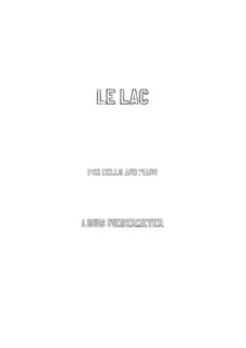 Meditation on 'Le lac' by Lamartine for Voice and Piano: For cello and piano by Louis Niedermeyer