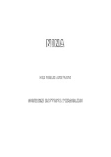 Tre giorni son che Nina: For Violin and Piano by Giovanni Battista Pergolesi