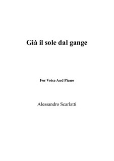 Gia' il sole dal Gange: For Flute and Piano by Alessandro Scarlatti