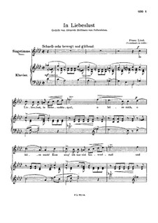 In Liebeslust, S.318: Klavierauszug mit Singstimmen by Franz Liszt