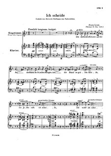 Ich scheide, S.319: Klavierauszug mit Singstimmen by Franz Liszt