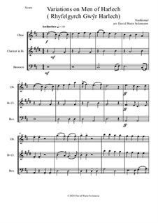 Variations on Men of Harlech (Rhyfelgyrch Gwŷr Harlech): For wind trio (oboe, clarinet, bassoon) by folklore