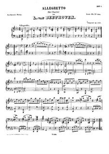 Allegretto in C Minor, WoO 53: For piano by Ludwig van Beethoven