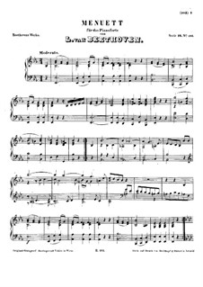 Minuet in E Flat Major, WoO 82: For piano by Ludwig van Beethoven