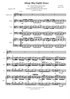 Sheep May Safely Graze: For soprano sax and piano quartet by Johann Sebastian Bach