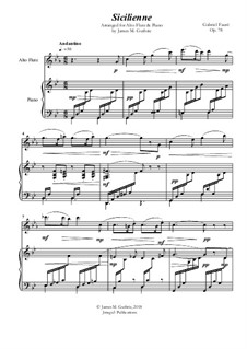 Sicilienne for Cello and Piano, Op.78: Version for Alto Flute & Piano by Gabriel Fauré