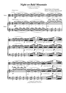Night on Bald Mountain: For viola and piano by Modest Mussorgsky