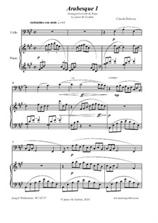 Arabesque No.1: For Cello & Piano by Claude Debussy