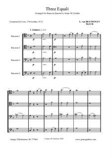 Three Equale, WoO 30: For Bassoon Quartet by Ludwig van Beethoven