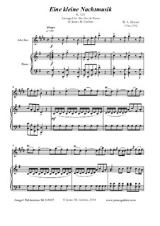 Complete Movements: For Alto Sax & Piano by Wolfgang Amadeus Mozart