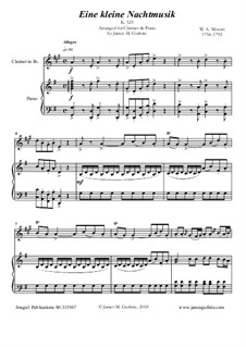 Complete Movements: For Clarinet & Piano by Wolfgang Amadeus Mozart