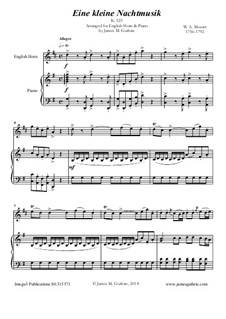 Complete Movements: For English Horn & Piano by Wolfgang Amadeus Mozart