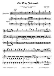 Complete Movements: For Oboe d'Amore & Piano by Wolfgang Amadeus Mozart