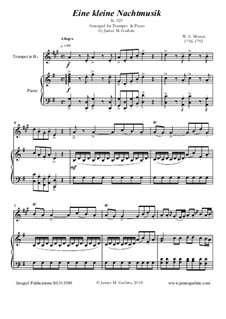 Complete Movements: For Trumpet & Piano by Wolfgang Amadeus Mozart