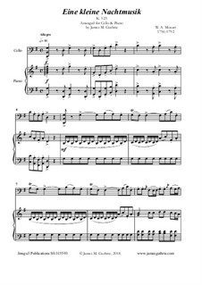 Complete Movements: For Cello & Piano by Wolfgang Amadeus Mozart