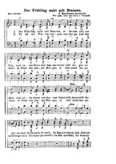 Der Frühling naht mit Brausen: Klavierauszug mit Singstimmen by Felix Mendelssohn-Bartholdy