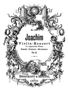 Violin Concerto in the Hungarian Style, Op.11: Full score by Joseph Joachim