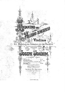 Andantino and Allegro Scherzoso, Op.1: Violin part by Joseph Joachim