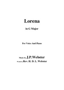 Lorena: G Major by Joseph Philbrick Webster