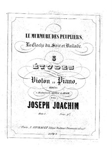 Three Pieces for Violin and Piano, Op.5: Solo part by Joseph Joachim