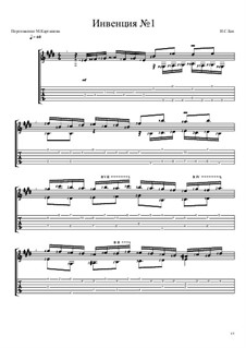 No.1 in C Major, BWV 772: For guitar by Johann Sebastian Bach