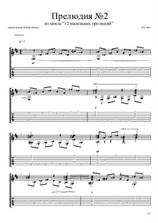 Twelve Little Preludes: Prelude No.2, for guitar by Johann Sebastian Bach