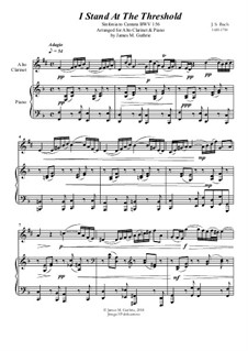 Ich steh mit einem Fuss im Grabe, BWV 156: No.1 I Stand At The Threshold for Alto Clarinet & Piano by Johann Sebastian Bach