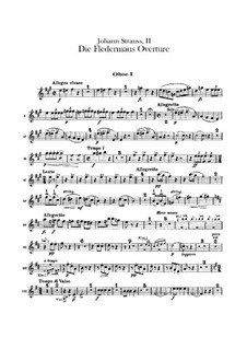 Die Fledermaus (The Bat): Overture – oboes parts by Johann Strauss (Sohn)