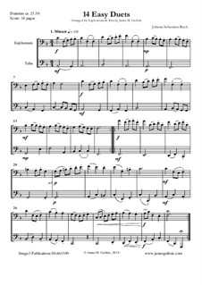 14 Easy Duets: For Euphonium & Tuba by Johann Sebastian Bach
