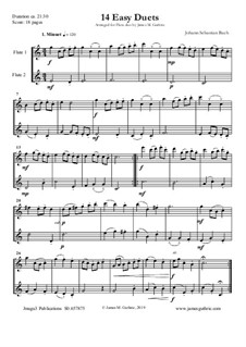 14 Easy Duets: For Flutes by Johann Sebastian Bach