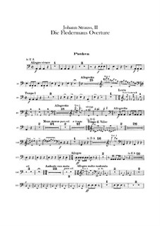 Die Fledermaus (The Bat): Overture – percussions parts by Johann Strauss (Sohn)