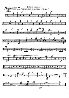 Perpetuum Mobile, Op.257: Percussion parts by Johann Strauss (Sohn)