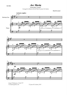 Ave Maria (Schwencke version): For Baritone Sax & Piano by Johann Sebastian Bach, Charles Gounod