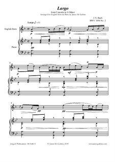 Movement II (Two Instruments Version): For English Horn & Piano by Johann Sebastian Bach