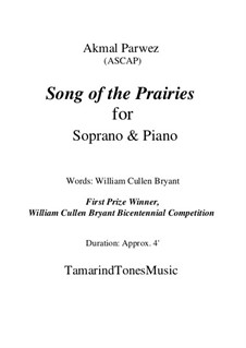 Song of the Prairies for Soprano & Piano: Song of the Prairies for Soprano & Piano by Akmal Parwez