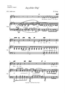 Hjertets Melodier (Melodies of the Heart), Op.5: No.3 Jeg elsker dig (low key) by Edvard Grieg