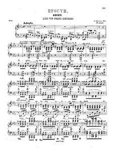 Transcriptions on Songs by Schubert, S.563: No.1 Adieu by Franz Liszt