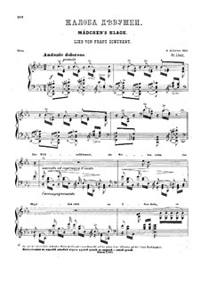 Transcriptions on Songs by Schubert, S.563: No.2 Maiden's Lament by Franz Liszt