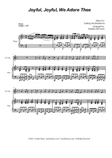 Ode to Joy (arr. S. DeCesare): For Flute or Violin solo and Piano by Ludwig van Beethoven