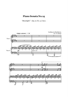 Movement I: For piano four hands – score and parts by Ludwig van Beethoven