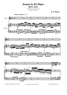 Siciliana for Solo Solo Viola + piano by Joh. Seb. Bach 1685-1750 Arr.:  Sándor Jánosi - Sheet Music PDF file to download