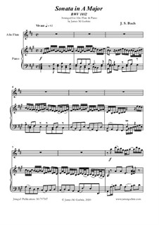 Sonata for Flute and Harpsichord No.3 in A Major, BWV 1032: Version for Alto Flute and Piano by Johann Sebastian Bach