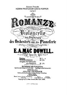 Romance for Cello and Orchestra, Op.35: Romance for Cello and Orchestra by Edward MacDowell