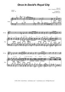 Once in Royal David's City: For Bb-Trumpet solo and Piano by Henry John Gauntlett