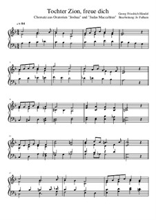 Des Herrn Einzug (Tochter Zion): For organ by Georg Friedrich Händel