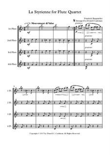 No.14 La Styrienne (Styrian Dance): For flute quartet by Johann Friedrich Burgmüller
